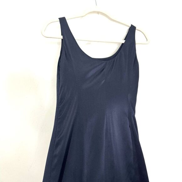 GIORGIO ARMANI Silk minimalist satin gown in dark navy blue - Picture 7 of 7